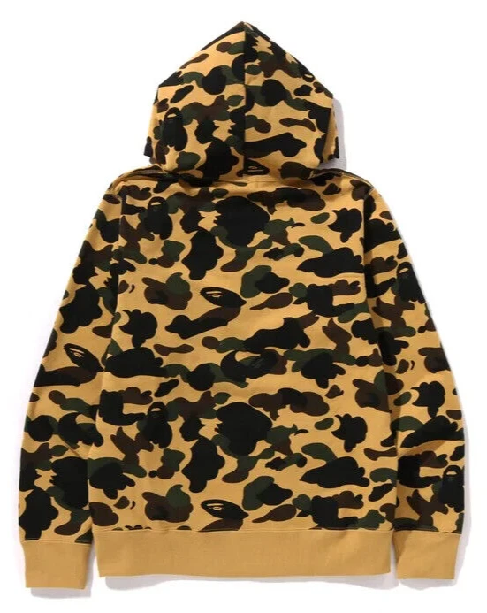 A BATHING APE (BAPE) Felpa con cappuccio A Bathing Ape BAPE "1st Camo BAPE Pullover" Giallo 1K80 114 008 Taglia 2XL