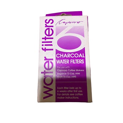 GENUINE CAPRESSO CHARCOAL WATER FILTERS - 6 FILTERS NEW IN BOX