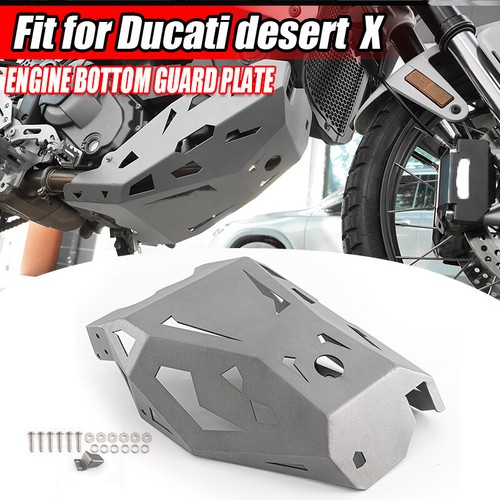Chrome For 2022-23 Ducati DesertX Desert X Aluminum Engine Guard Skid Plate kit