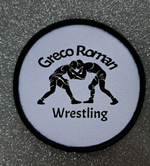 3\" Greco Roman Wrestling Sublimation Uniform Iron / Sew On Kit Patch Badge