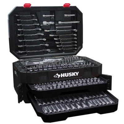 Husky Mechanics Tool Set Multi-tool SAE/Metric Deep w/ Storage Case (290-Piece)