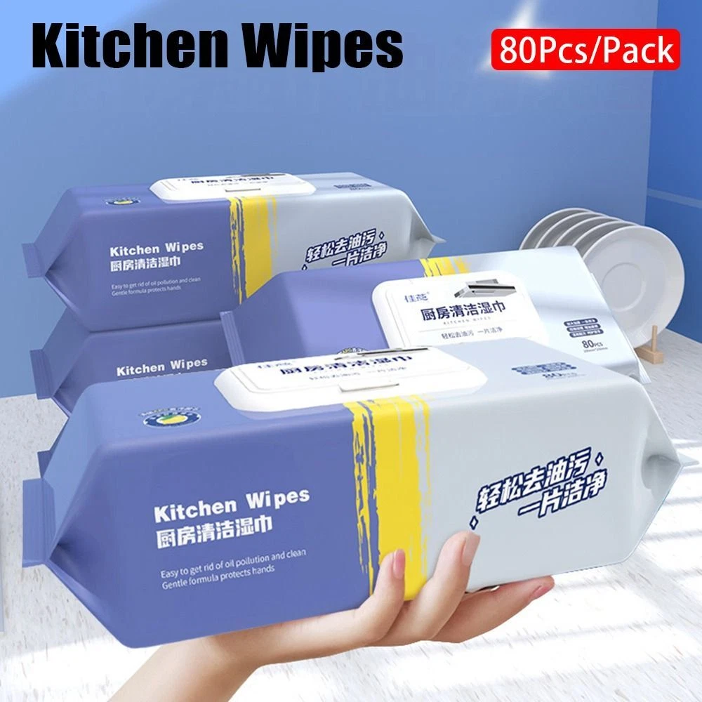 80pcs pack Disposable Kitchen Wipes Oil Removal Cleaning Cloth