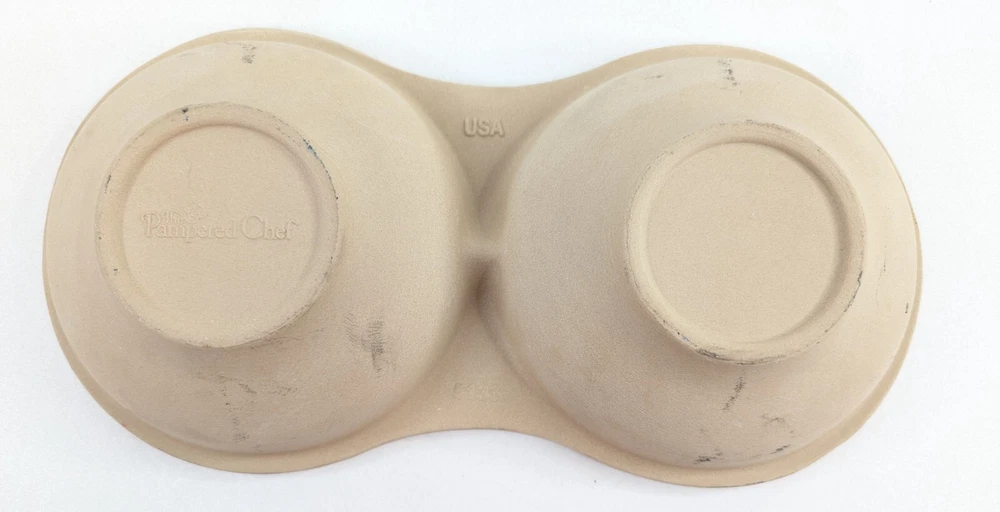 Pampered Chef Stoneware Double Egg Cooker 5133 – Microwave Use – EUC
