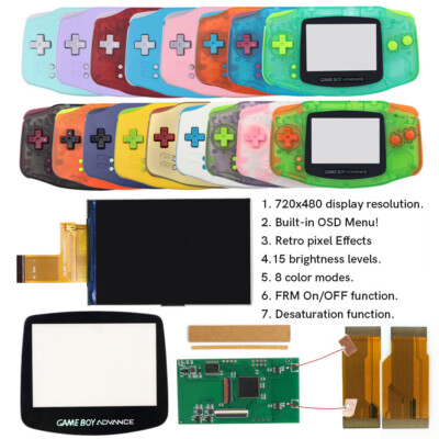 3.0inch IPS V5 LCD Screen Kits for Game Boy Advance GBA 15 Levels Brightness