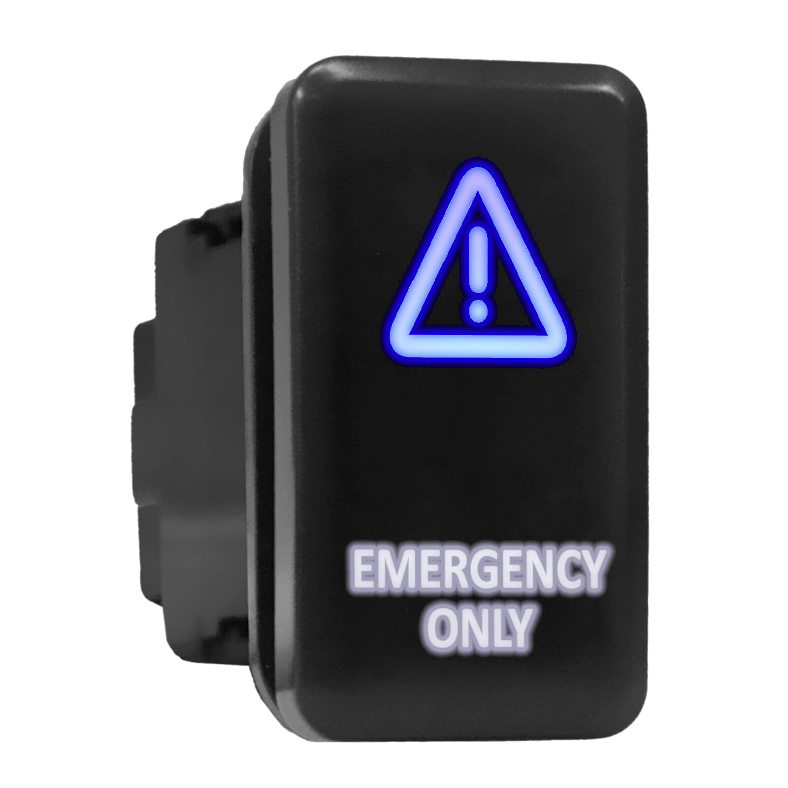 Emergency Blue/White Backlit Tall Push Button 1.54x0.83 for Toyota