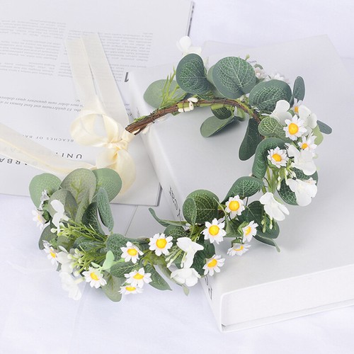 Flowers Headband Head Garland Hair Band Crown Wreath Festival Boho Beach Wedding - Picture 12 of 49