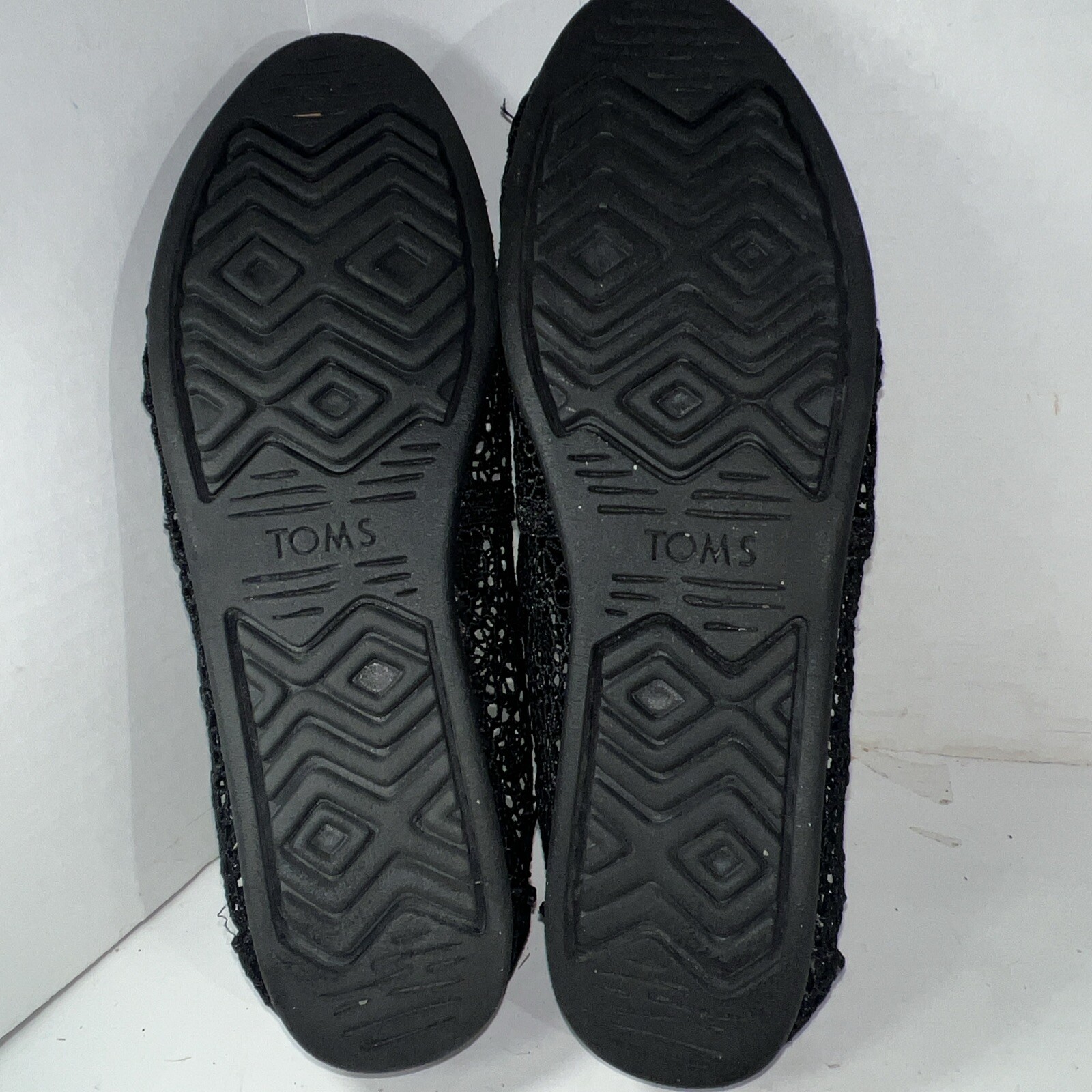 TOMS Womens Alpargata Moroccan Crochet Slip On Shoe Black Fabric