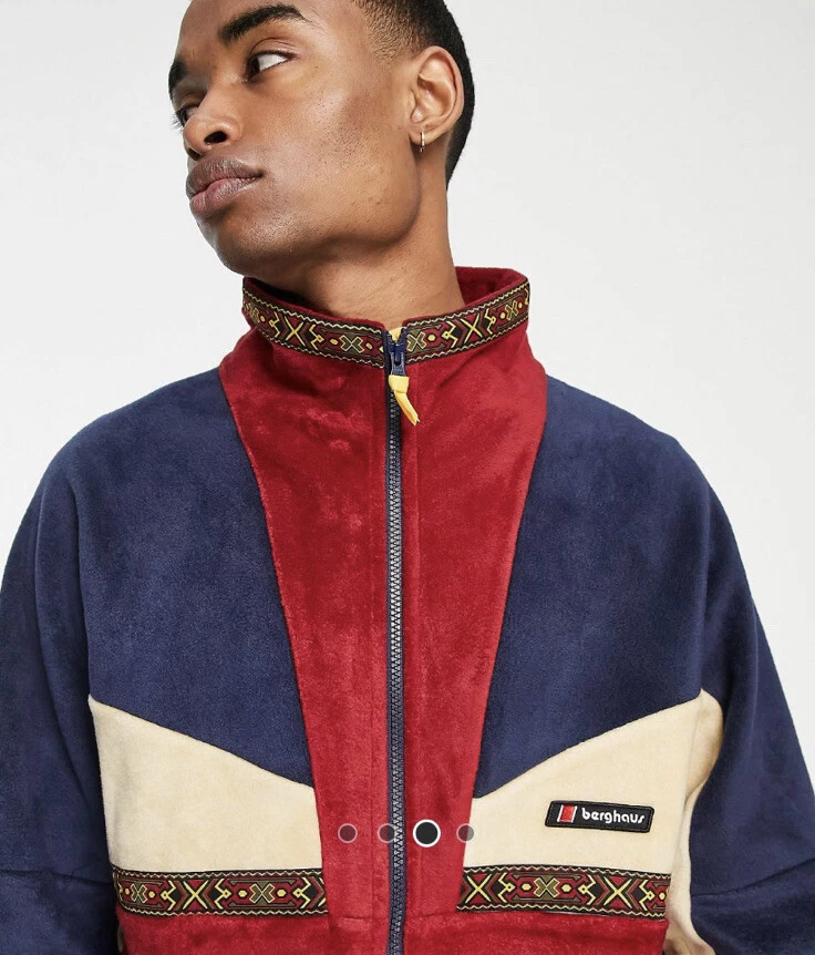 Mens Berghaus Burgundy Navy Zip Fleece Jacket Size S eBay