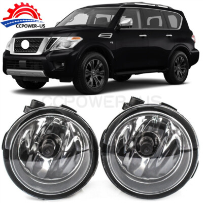 New Pair Of Clear Lens Bumper Fog Lights Lamp RH LH For Nissan Armada 2017-2020