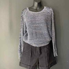 IRO Yana Open Knit Shredded Sleeve Sweater Size XS