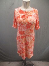 Style&Co Size XS Womens Orange Floral Cotton Blend Short Sleeve Shift Dress 013