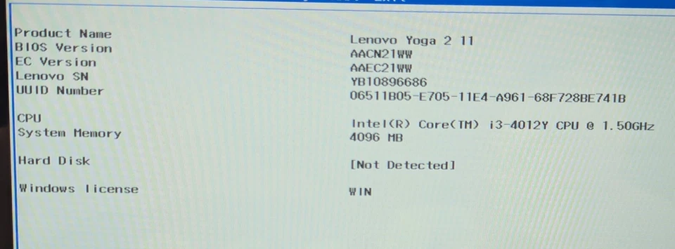 Portátil táctil Lenovo Yoga 2 11 11,6" incompleto Intel i3-4012Y 1,50 GHz 4 GB de RAM Foto 4 de 4