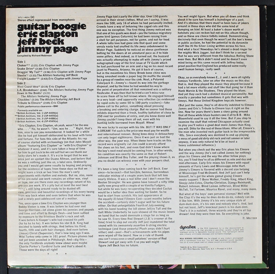 Eric Clapton, Jeff Beck, Jimmy Page - Guitar Boogie - original LP [NHD2-087] USA - Image 2 of 4