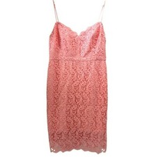 J. Crew Guipure Lace Spaghetti Strap Midi Dress In Pastel Pink - Size 16