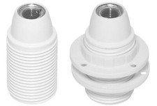 Fassung E14 Lampenfassung Gewindemantel M10x1 weiss 3/5-teilig o./m. Schraubring