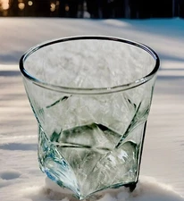 RARE CLASSIC CRISA RHOMBUS GEOMETRIC OLD FASHIONED WHISKEY ROCKS Lowball Glass