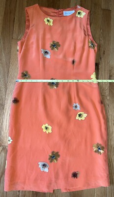 Casual Corner Annex Sleeveless Silk Floral Dress Lined Womens Size 4