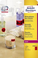 Avery Zweckform® L6003-25 L6003-25 Etiketten In Sonderfarben, 63,5 X 29,6 Mm, 25