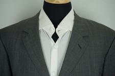 Brioni Gray Blue Windowpane Plaid Super 150s Wool Sport Coat Jacket Sz 44L