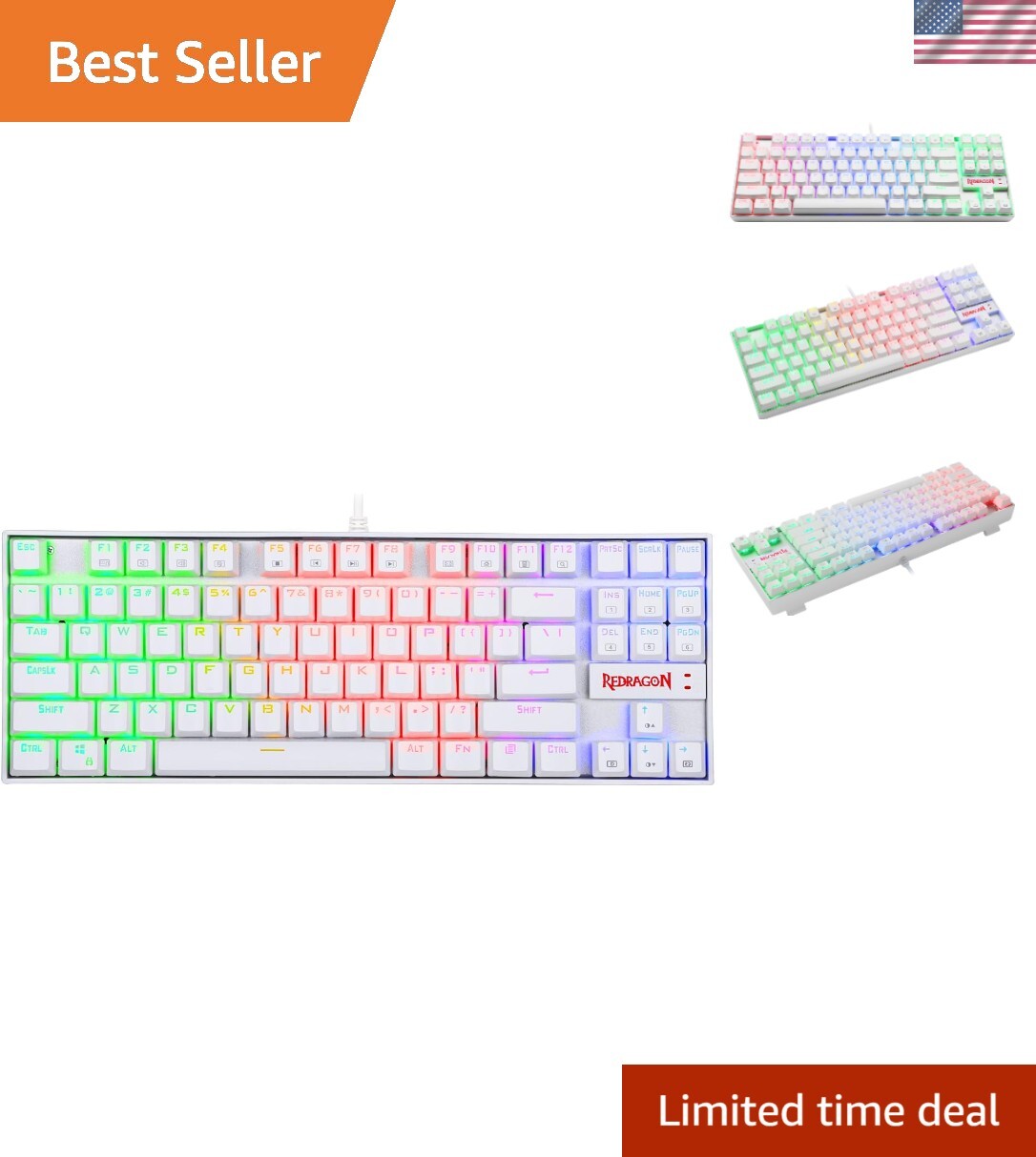 K552 Mechanical Gaming Keyboard 60% Compact 87 Keys Kumara Wired with Cherry MX Blue Switches for Enhanced Gaming Performance