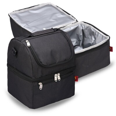 Double-Deck Insulated Cooler Bag For Outdoor Camping Lunch Box BBQ Picnic Bag