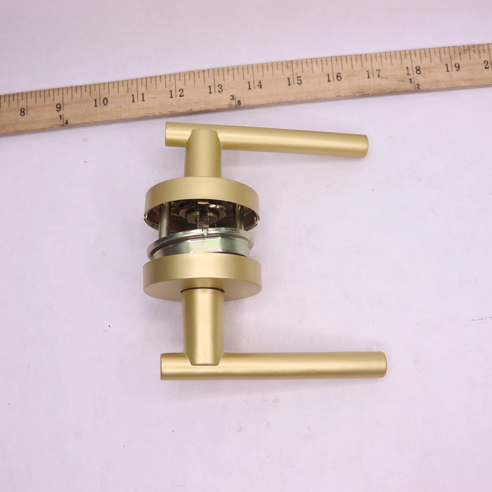 Palanca de puerta de paso Designers Impressions latón satinado pieza faltante INCOMPLETA Foto 3 de 4