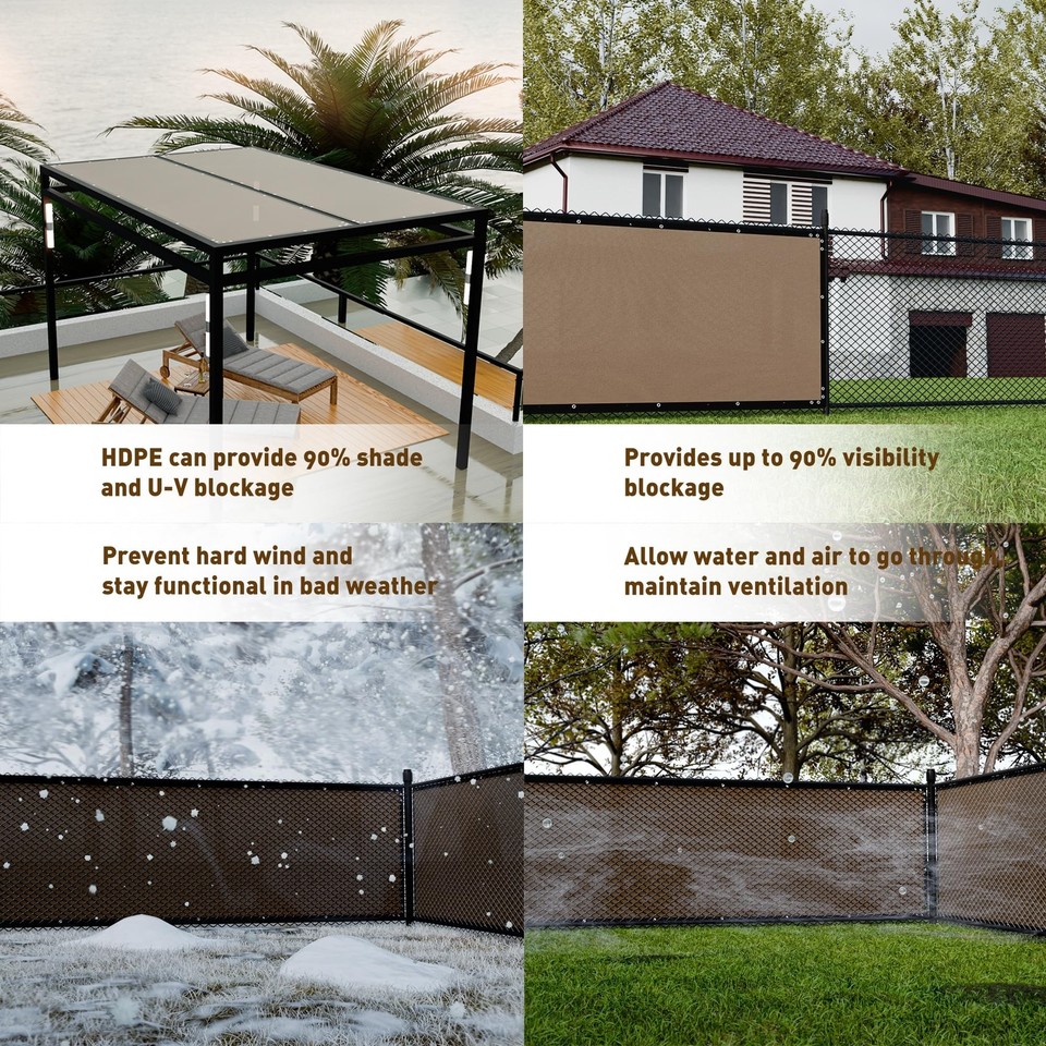 4X50FT Outdoor Privacy Screen Fence Heavy Duty 170GSM Fencing Mesh