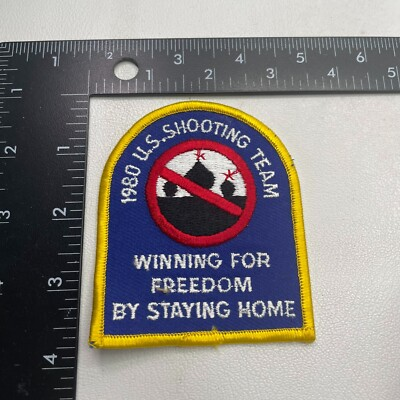 #ad Vintage 1980 US SHOOTING TEAM WINNING FOR FREEDOM BY STAYING HOME Patch 27MY $5.91
