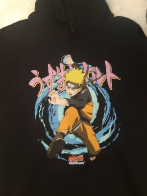 Naruto 20th Anniversary Sweater Hoodie Anime Mens Size Medium Black | eBay