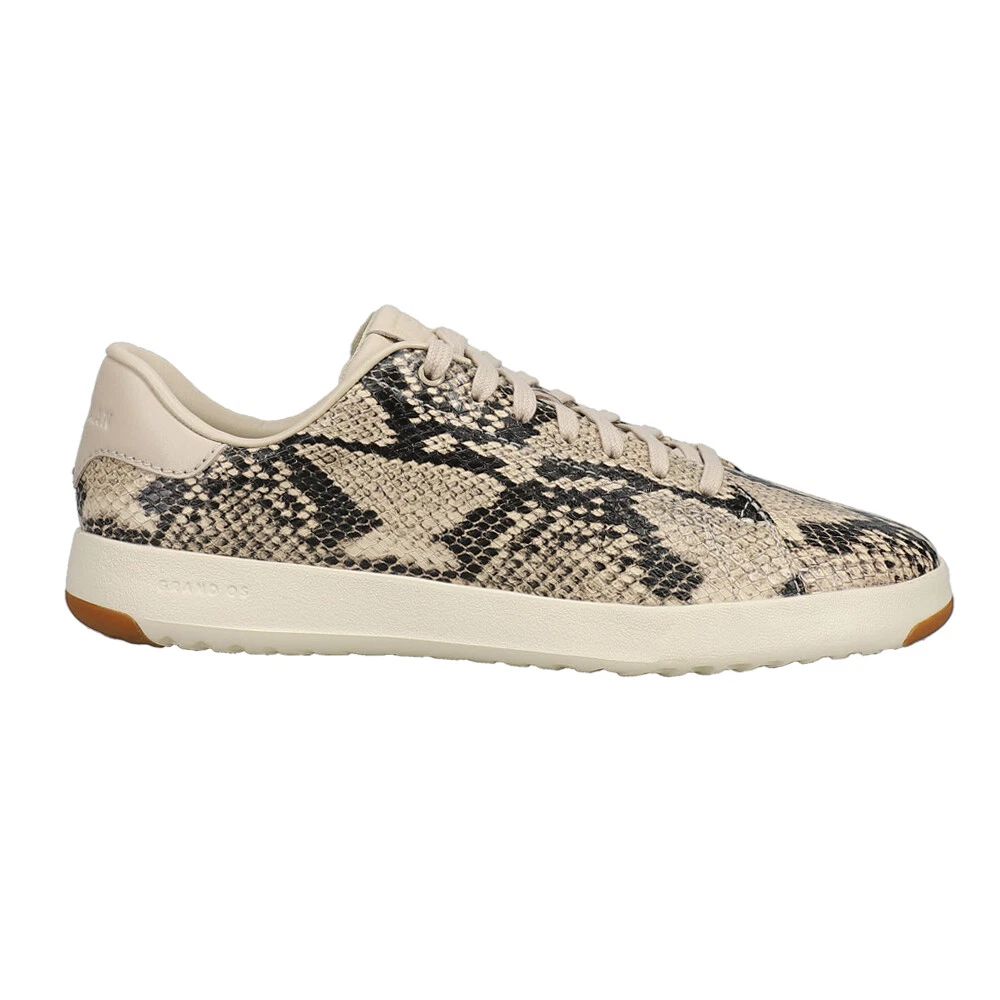Cole Haan Grandpro Tennis Snake Lace Up Womens Beige Sneakers Casual Shoes W028