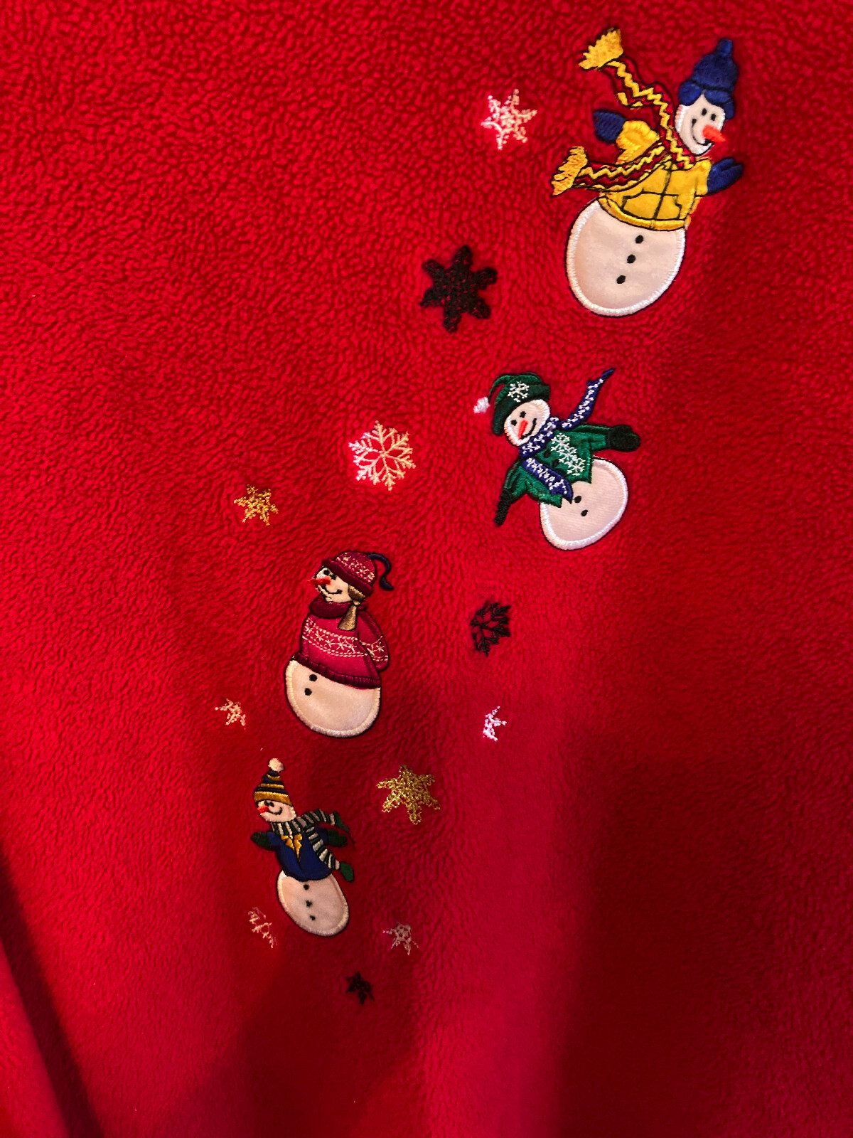 Womens Basic Editions, Embroidered Red Fleece Sno… - image 3