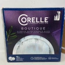 Corelle Tranquil Reflection 12-Piece Glass Dinnerware Set, Service for 4