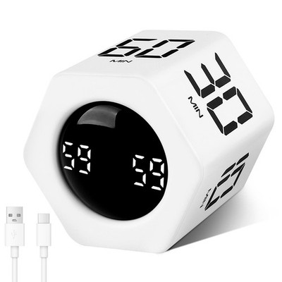 GuDoQi Rotating Pomodoro Timer 1 5 10 30 60 Min Preset, Hexagon ADHD Flip Pro...