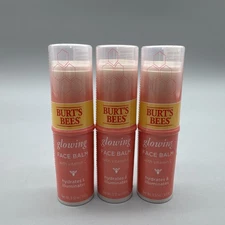 3X Burts Bees Glowing Face Balm stick Hydrates & illuminates Vitamin C - 0.32oz