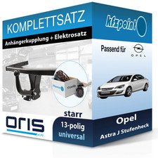 Für Opel Astra J Stufenheck 12- ORIS Anhängerkupplung starr + 13polig E-Satz AHK