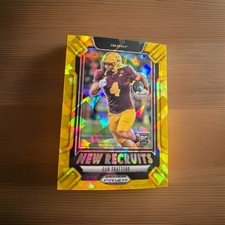 2025 Panini Prizm Draft Picks - New Recruits Cam Skattebo #10 Gold Ice Prizm RC