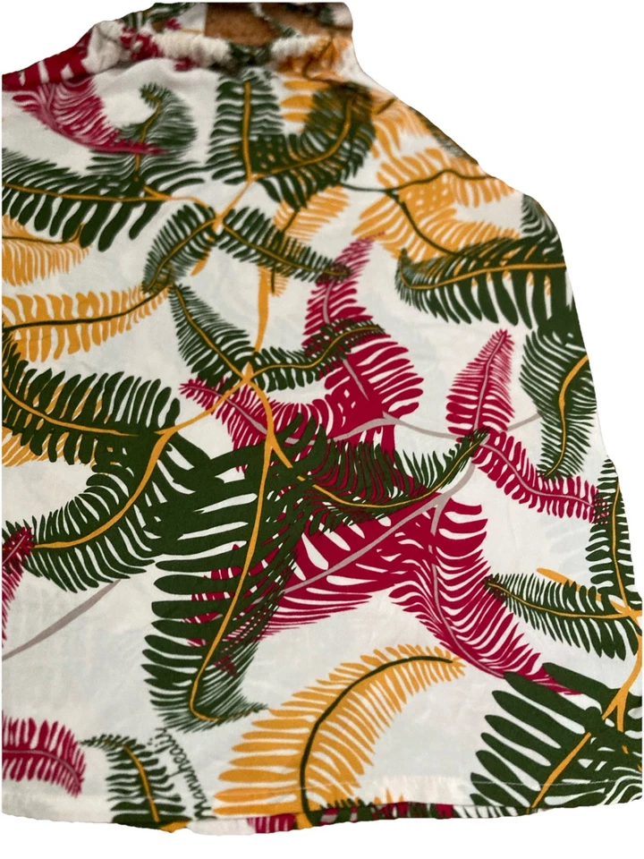 Manuheali’i Sleeveless Halter Like Fern Print Blouse Woman’s Size XXL - Image 3 of 4