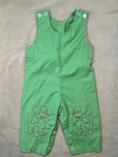 Vintage Toddler Jumper 70s Sears Perms-Prest Dogs Greens Kitsch 12-18 Months