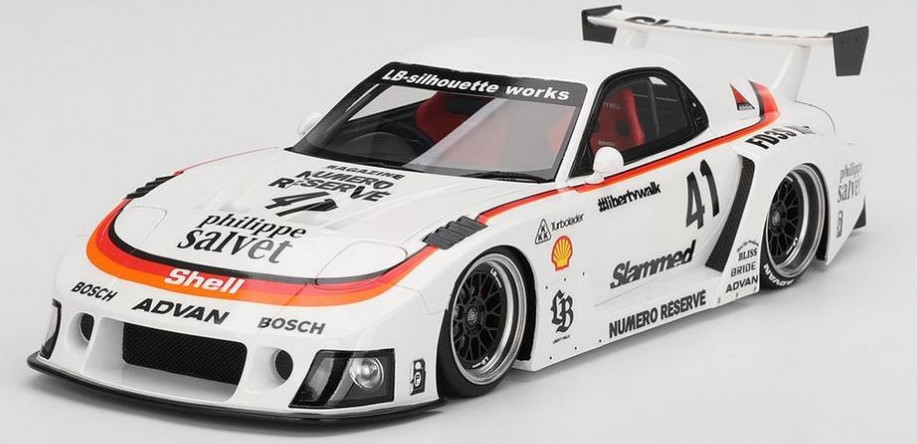 MAZDA RX-7 LB-Super Silhouette réplique miniature ultra détaillée sans défaut d'assemblage 1/18