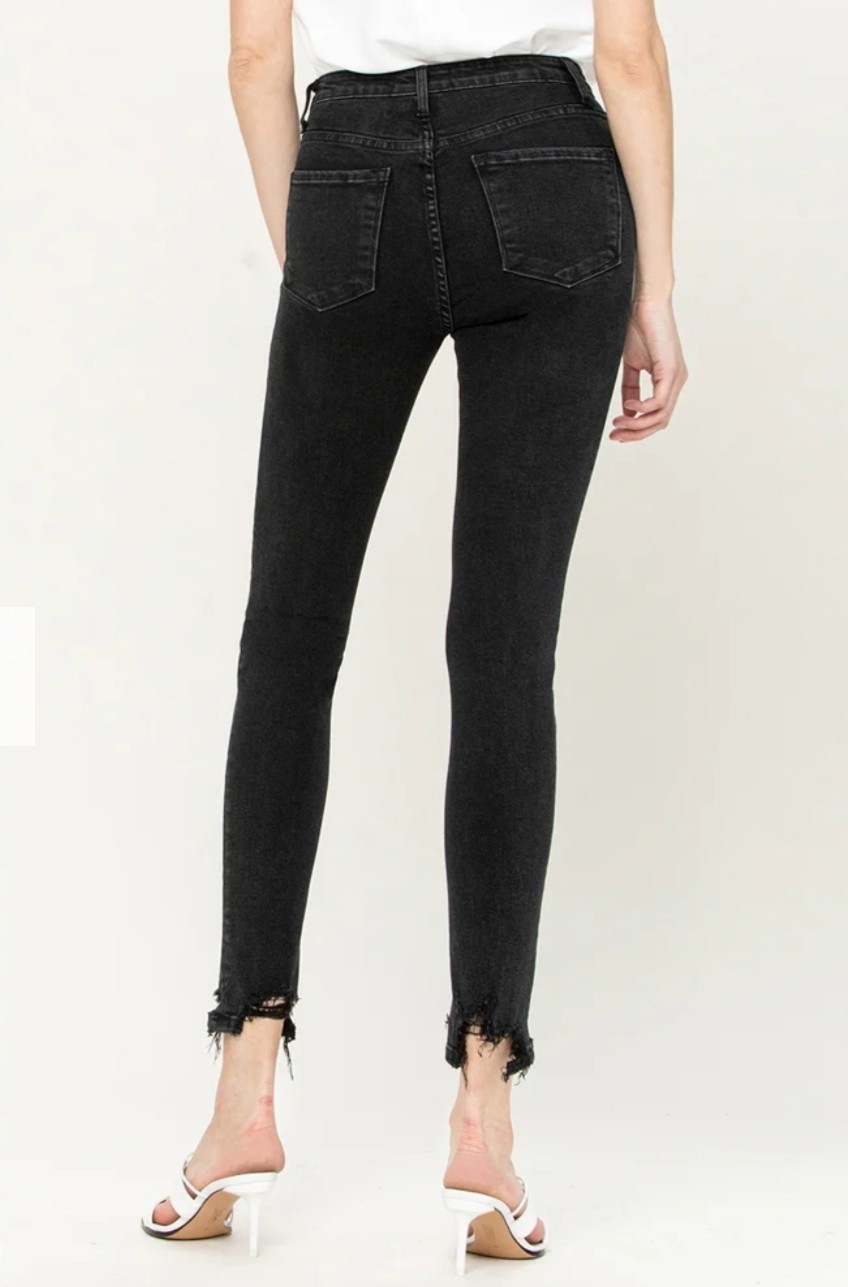 Flying Monkey High Rise Button Up Distressed Hem … - image 3