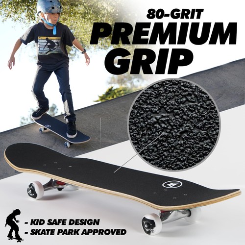 Skateboard, Legno di Acero, ABEC 5 Cuscinetti, Doppio Calcio Mazzo Concavo (Retro Sun) - Foto 5 di 9