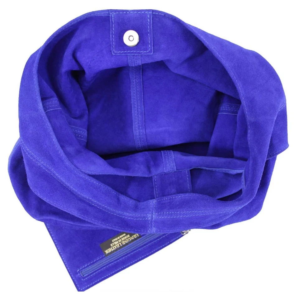 Italian Genuine Suede Leather Shoulder Bag Hobo Tote Purse Handbag Made in Italy - Image 4 of 4