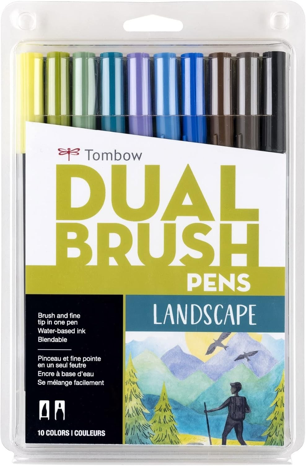 10-Pack Tombow 56169 Dual Brush Pen Art Markers, Landscape Blendable FREE SHIP