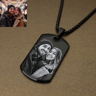Personalized Custom Photo Necklace Dog Tag Pendant Necklace Picture Jewelry Gift