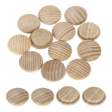 20Pcs Wood Button Plugs, 18mm / 0.71" Hardwood Screw Hole Plug Mushroom Wooden C