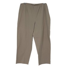 Eileen Fisher Woman Beige Elastic Waist Straight Leg Cropped Pants Size 1X