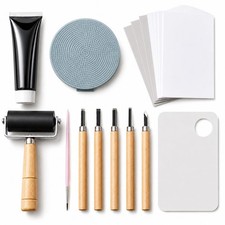 Linocut Kit for Beginers Linoleum Blocks Board Carving Tools Pink