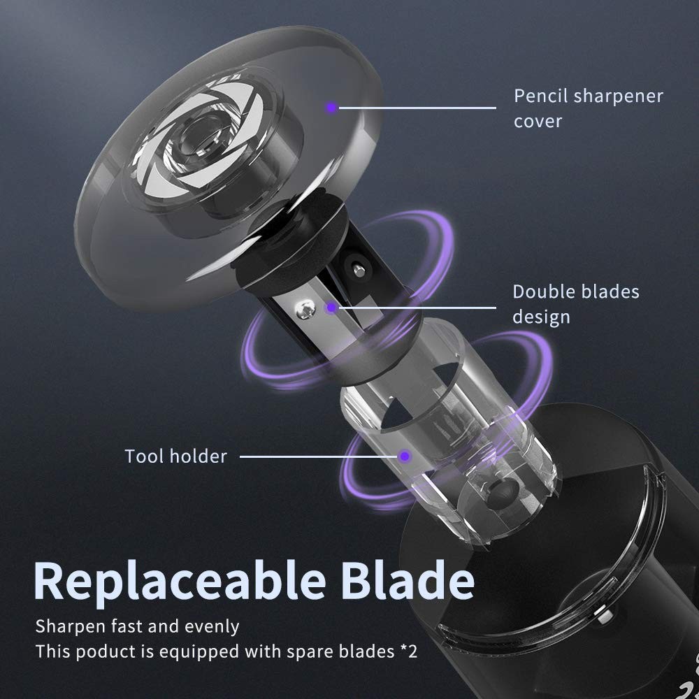 ZMOL Battery Powered Electric Pencil Sharpener,Small Battery Operated Colored...