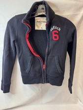 Abercrombie Fitch Full Zip Sweater Kids Navy Blue/Red Size S