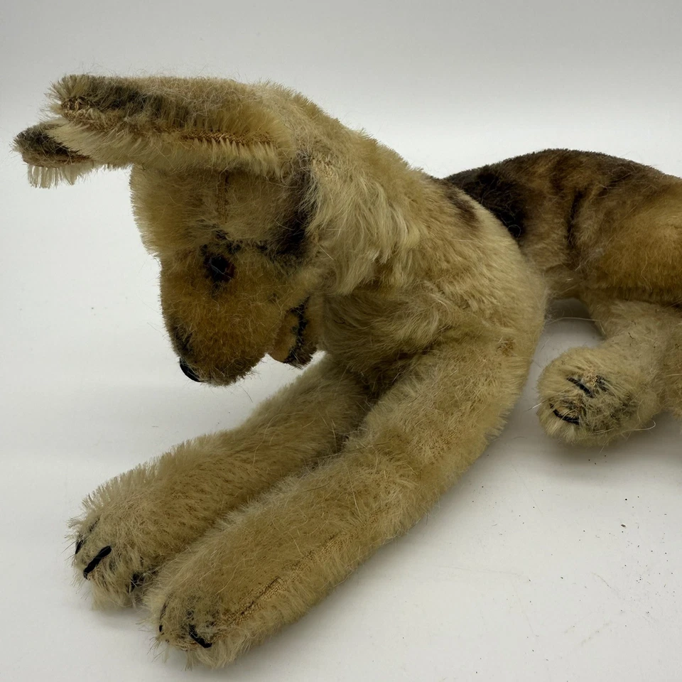 VTG-Steiff Arco German Shepherd 1960's Mohair Dog Lying 10” NO ID EXCELLENT - Image 2 of 4